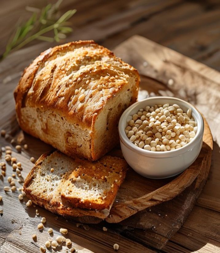 Lupin bread and flaxseed